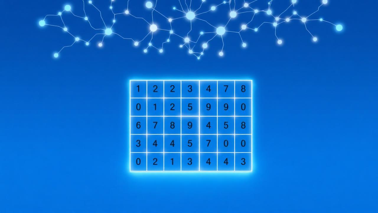 Sudoku-Gitter mit leuchtenden Verbindungen als Symbol für Gedächtnis